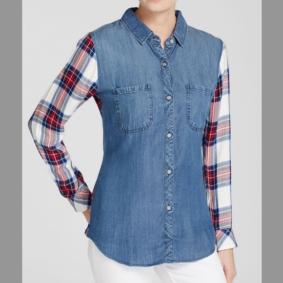 Rails Harper Denim and Plaid Shirt - Picture 1 of 3